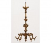 Victorian Gothic Revival gas chandelier
