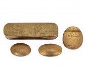 Dutch brass tobacco box with engravings,