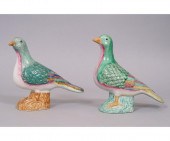 Two similar Chinese porcelain pigeons,