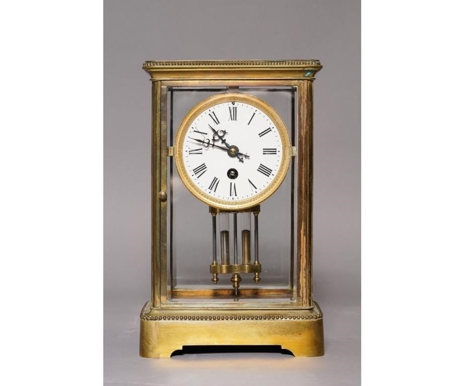 French brass table clock retailed 2ebc03