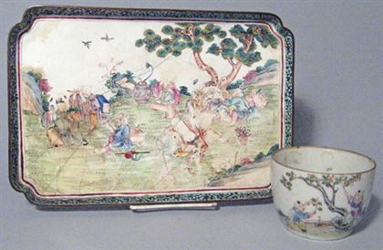 Chinese Canton enamel tray and 4b0d9
