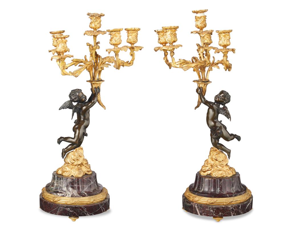 A PAIR OF LOUIS XV STYLE GILT BRONZE 2ee903