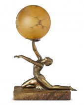 AN ART DECO FIGURAL SPELTER AND 2ee919
