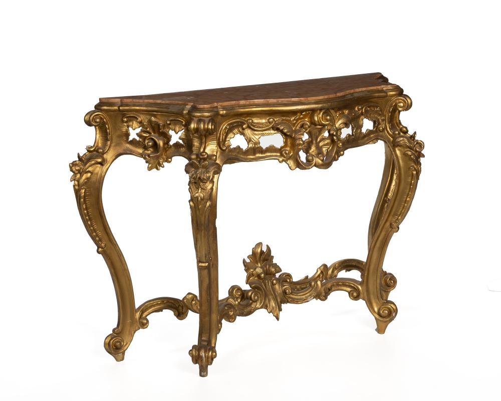 AN ITALIAN CARVED GILTWOOD CONSOLE 2ee986