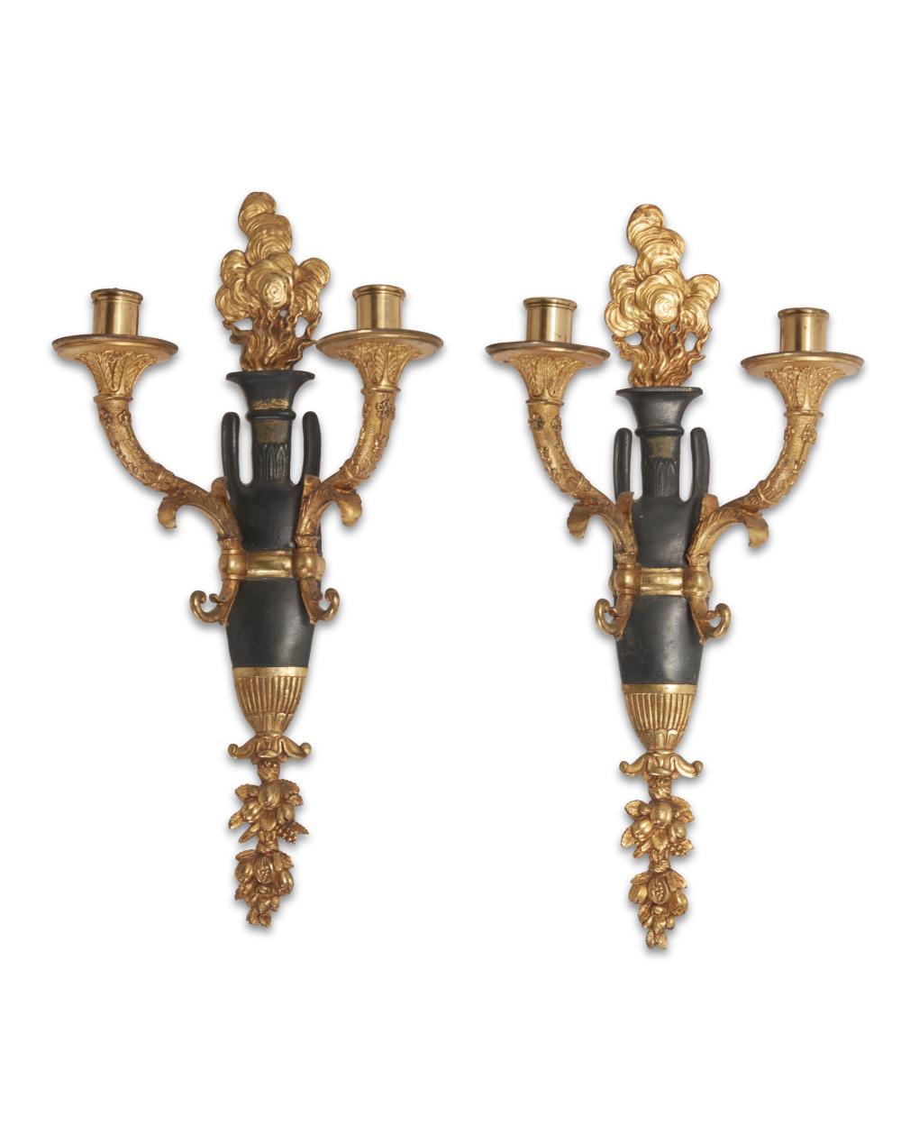 A PAIR OF FRENCH EMPIRE STYLE GILT BRASS 2ee99a