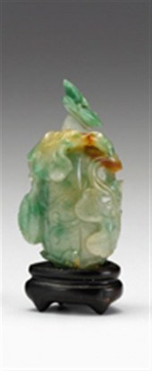 Chinese green and celadon jadeite snuff