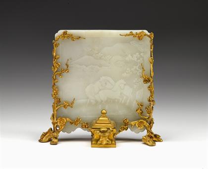 Fine Chinese white jade table screen 4b17b
