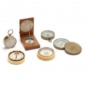 A SELECTION OF SIX POCKET COMPASSES