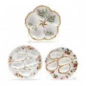 THREE ANTIQUE LIMOGES OYSTER PLATES 2ef390