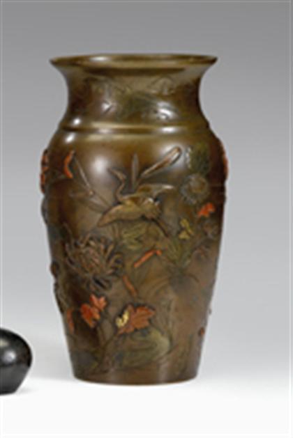 Large Japanese mixed metal vase 4b306