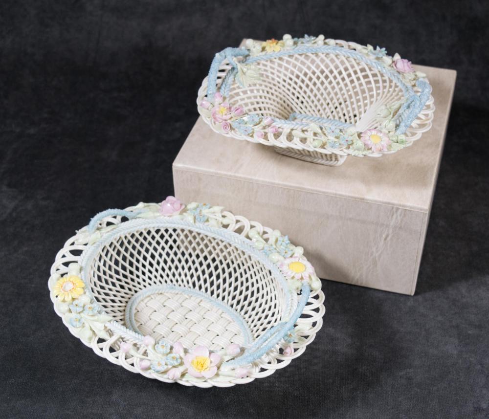 TWO BELLEEK PORCELAIN BASKETS WITH 2ed86f