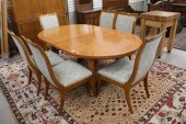 EMPIRE STYLE MAPLE DINING TABLE AND