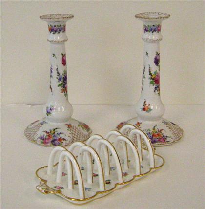 Pair of Dresden porcelain candlesticks 4af8c