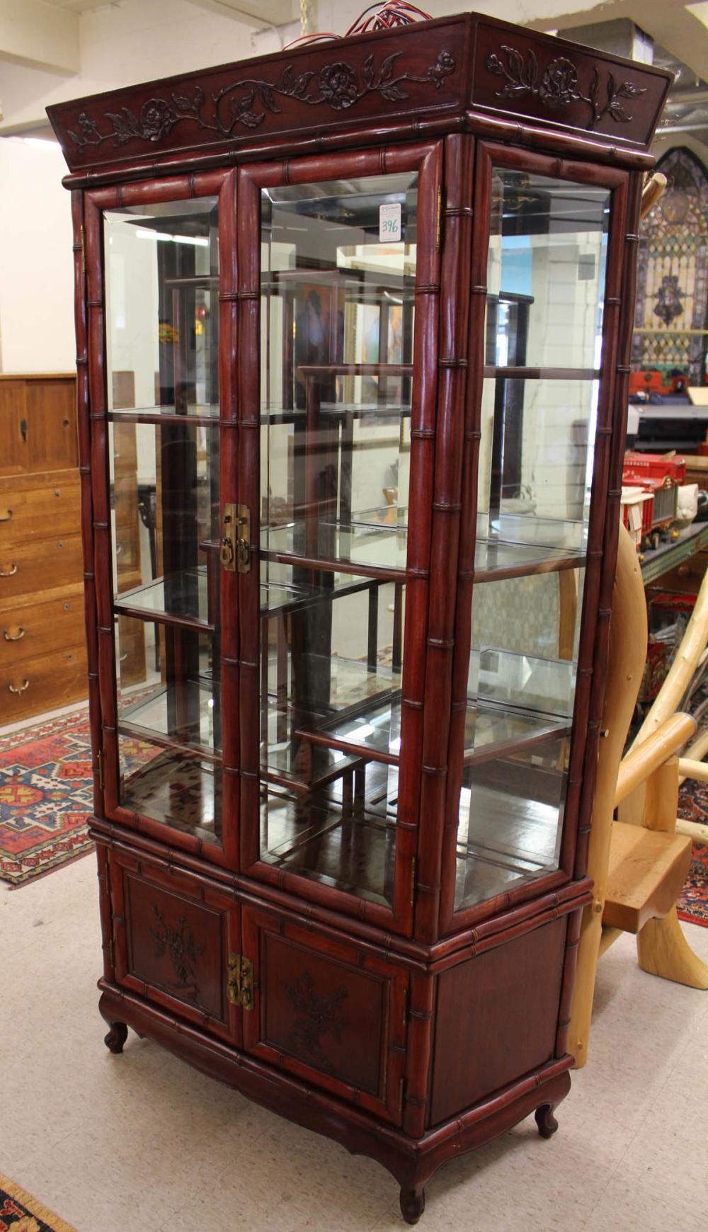 CHINESE ROSEWOOD CURIO CABINET 2edc0a