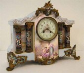 French porcelain mantle clock    with