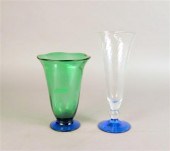 Two Orrefors glass vases    20th century,