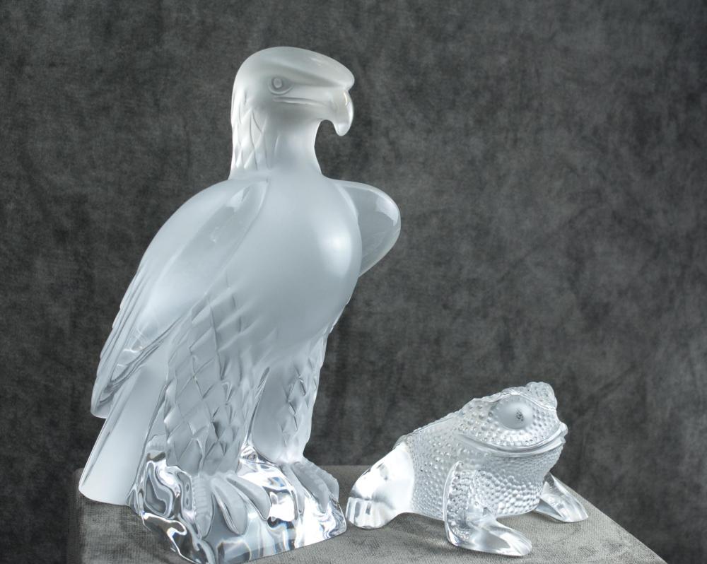 TWO FRENCH LALIQUE FROSTED GLASS 2ee0ce