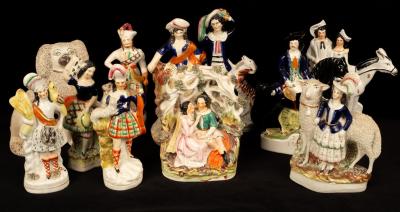A collection of Staffordshire figures  2ee27a