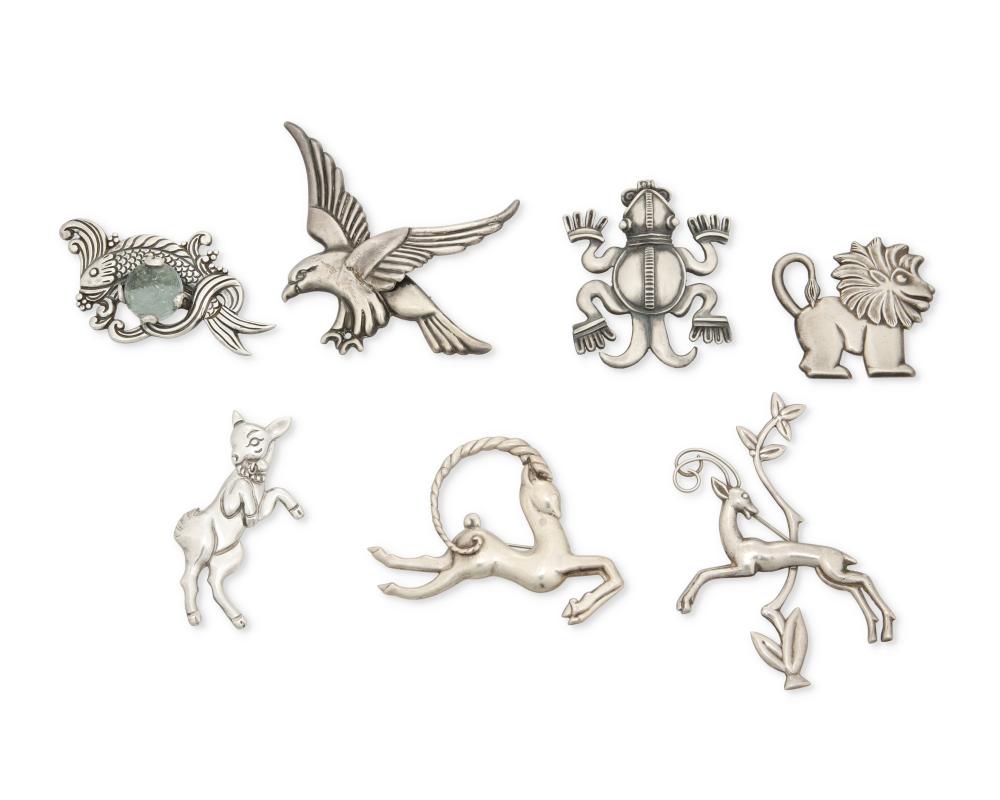 A GROUP OF MEXICAN SILVER FIGURAL