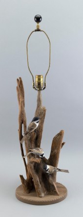 PETER PELTZ BIRD CARVING TABLE LAMP