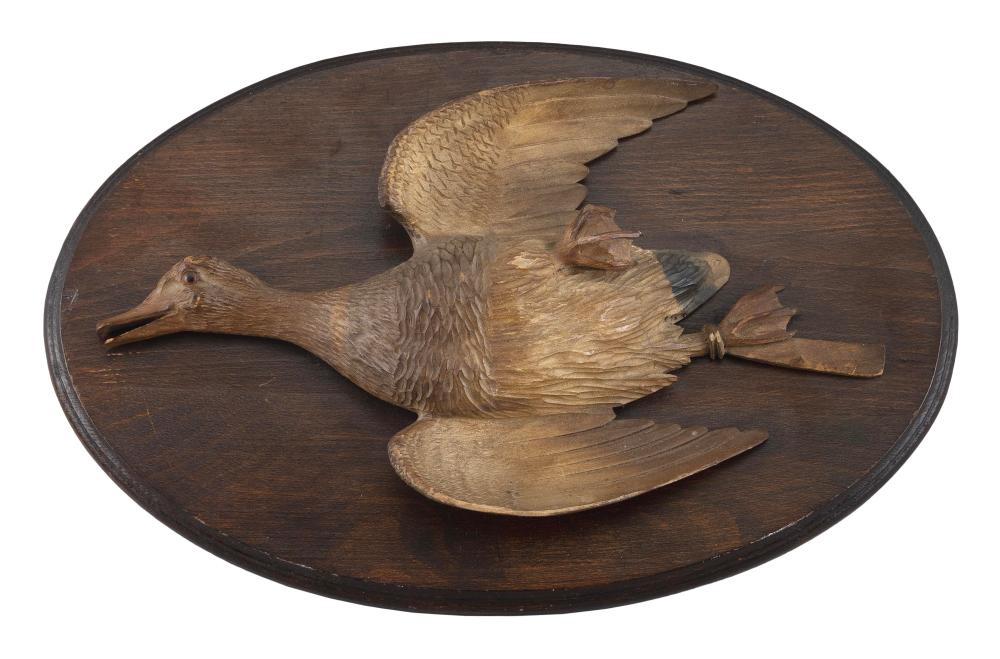 CARVED DUCK PLAQUE 19TH CENTURY 2f1003