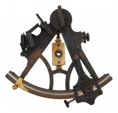 CASED BRASS DOUBLE FRAME SEXTANT 2f1345