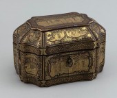 CHINESE LACQUER TEA CADDY MID-19TH CENTURY