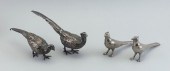 FOUR SILVER PLATED PHEASANT TABLEWARES