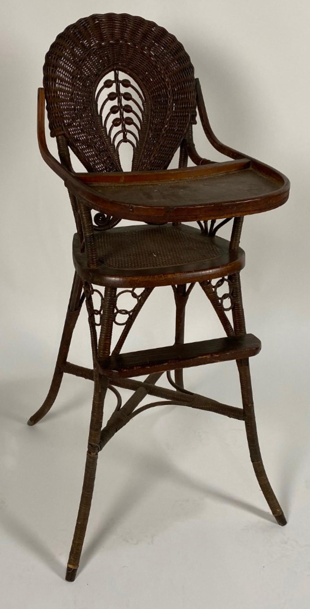 VICTORIAN WICKER HIGH CHAIR LATE 2f2175