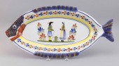 TWO QUIMPER POTTERY FISH PLATTERS FRANCE,