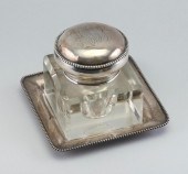 GLASS AND STERLING SILVER INKWELL 2f23c1