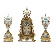 FRENCH ORMOLU AND PORCELAIN MANTEL 2f0657