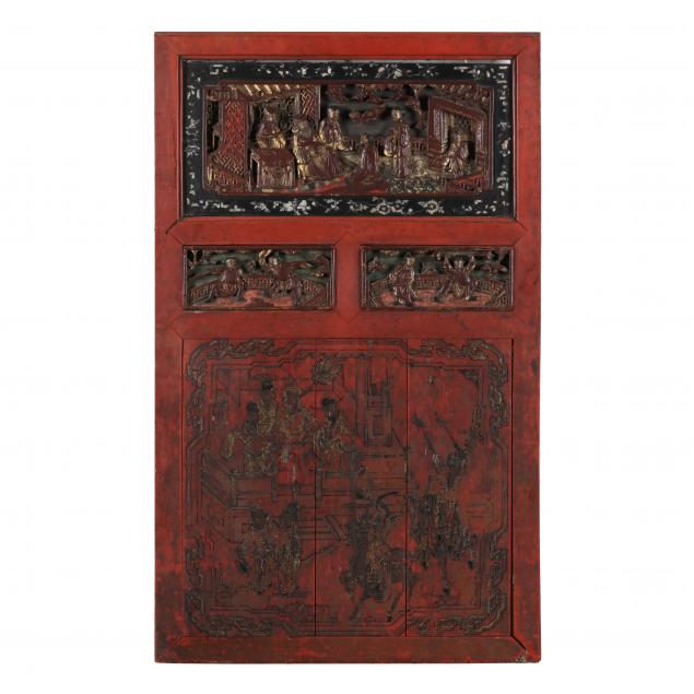 A CHINESE CARVED GILT PAINTED HARDWOOD 2f073c