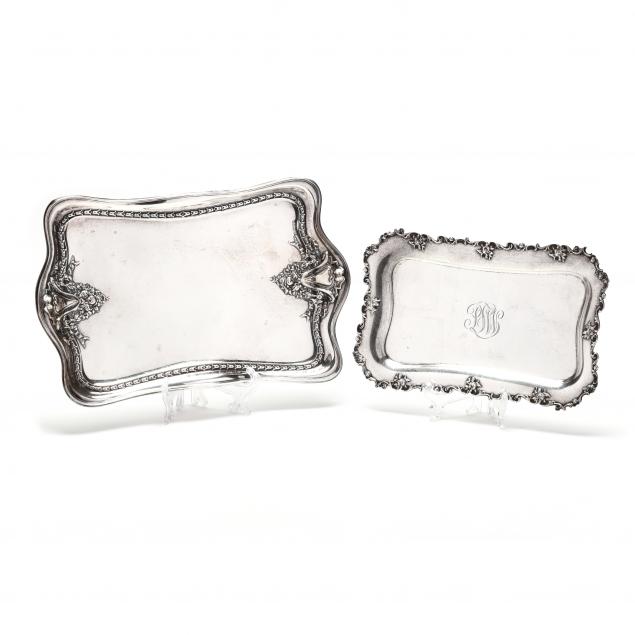 TWO STERLING SILVER DRESSER TRAYS 2f0c01