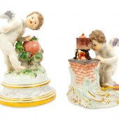A Group of Meissen Porcelain Cupid Figures
19th