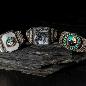 Navajo and Zuni Silver Cuff Bracelets  2f497c