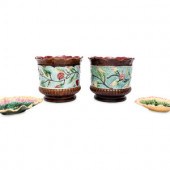 A Pair of Majolica Cache   2f4a1a