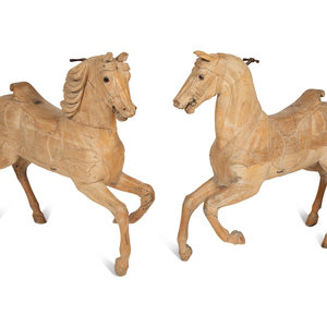 A Pair of Italian Carved Wood Carousel 2f4ad2