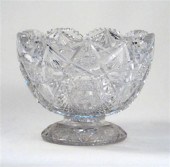 Uncolored two-part cut-glass punch bowl