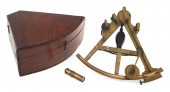 CASED BRASS DOUBLE FRAME SEXTANT 2f29b6