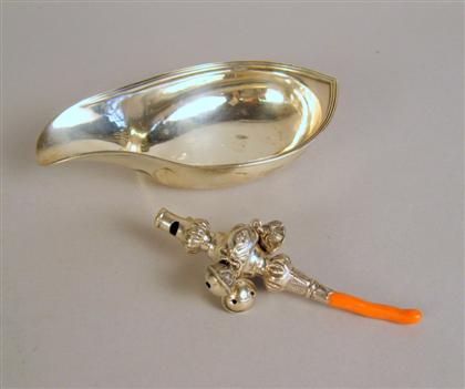 Victorian sterling silver and coral baby's
