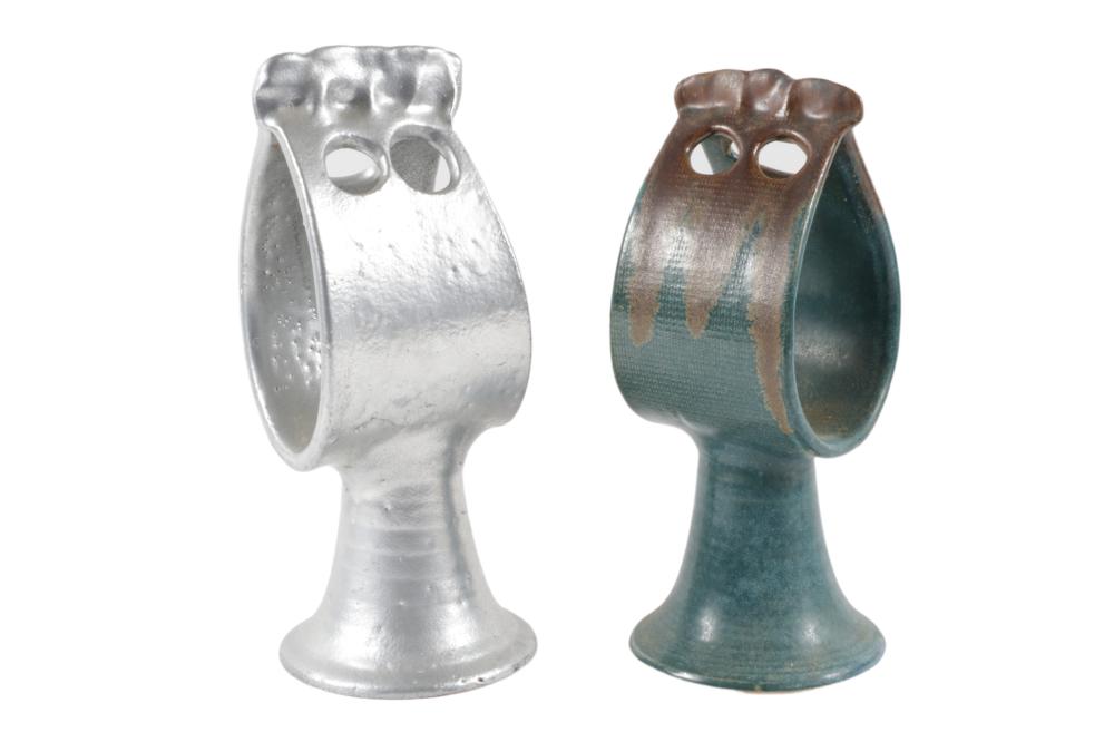 TWO PIGEON FORGE CANDLEHOLDERS  2f3208