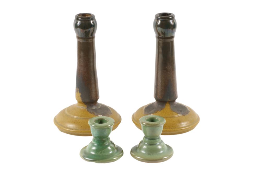 TWO PAIRS OF FULPER CANDLE HOLDERS  2f3255