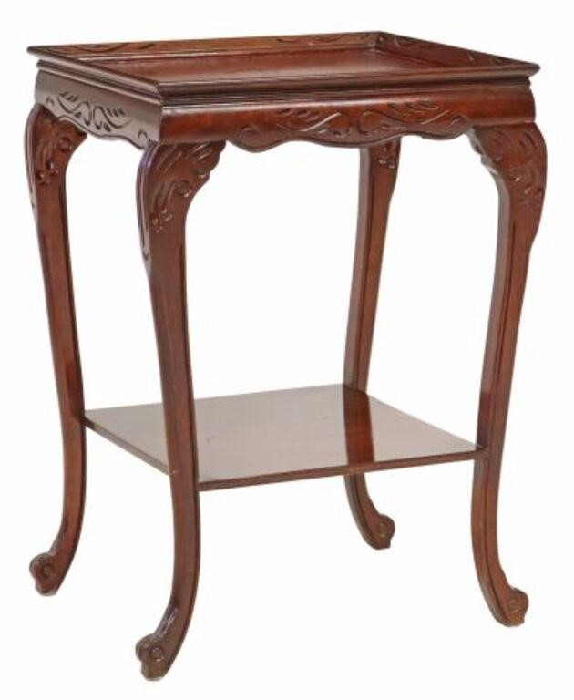 LEATHER TOP MAHOGANY TWO TIER SIDE 2f5eaa