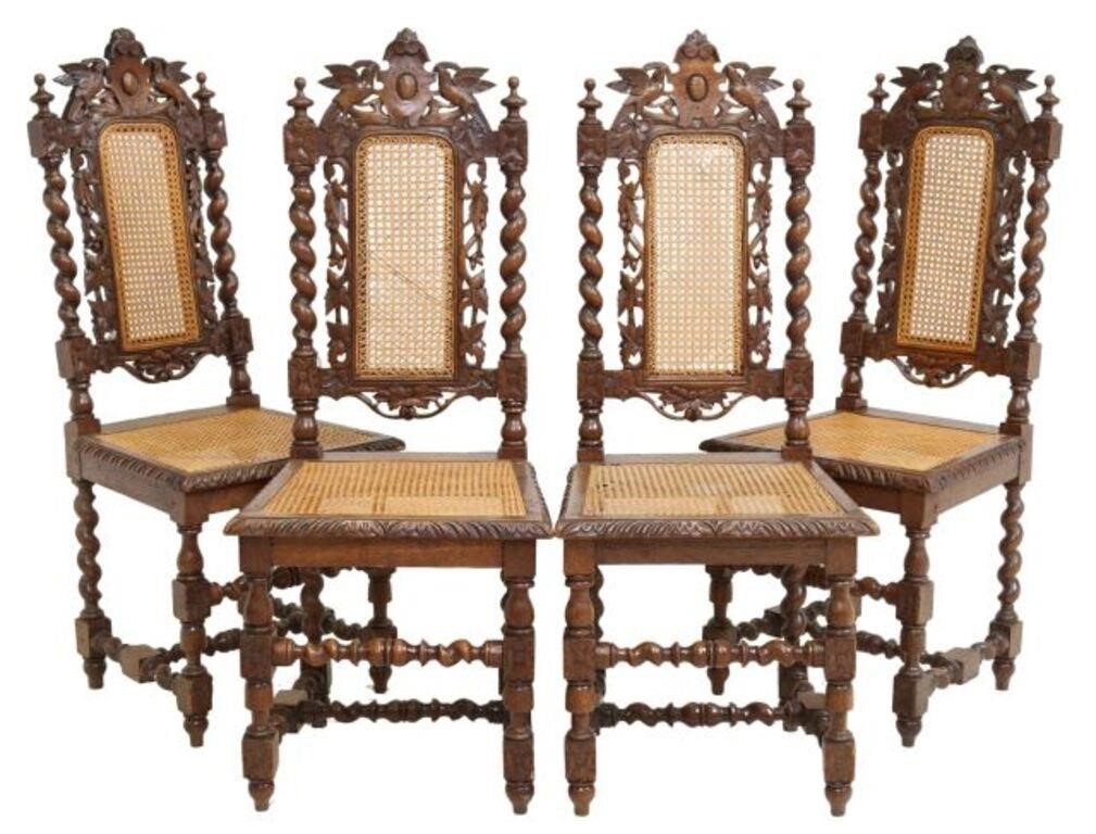  4 FRENCH HENRI II STYLE CARVED 2f5f69