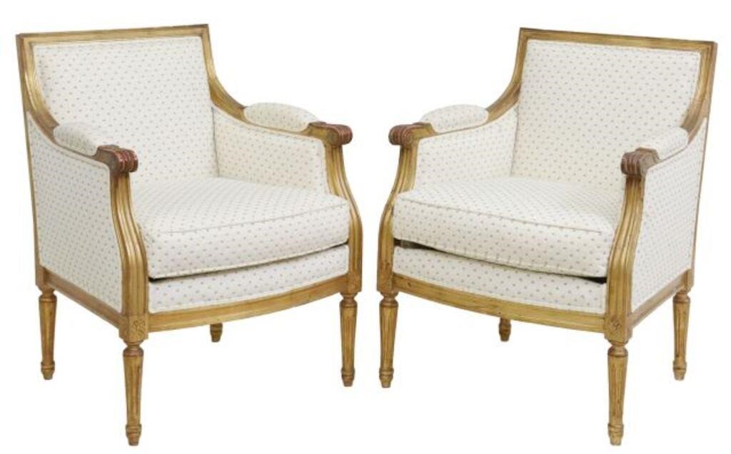  2 LOUIS XVI STYLE UPHOLSTERED 2f6234