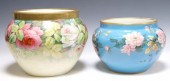 (2) FRENCH LIMOGES PAINTED FLORAL JARDINIERES(lot