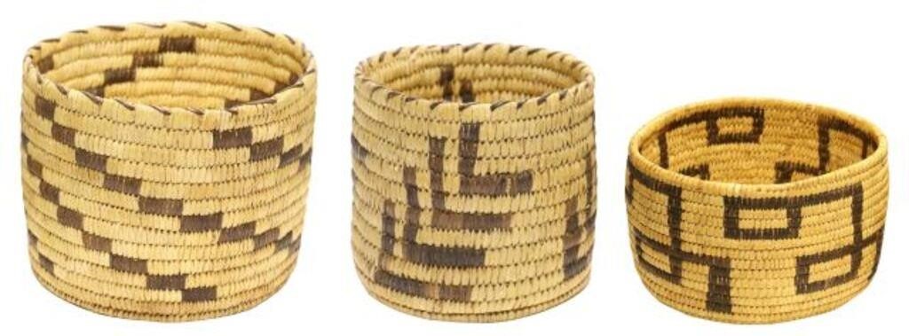  3 NATIVE AMERICAN BASKETRY PAPAGO lot 2f651f