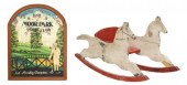 2) CARVED & PAINTED WOOD ROCKING HORSE