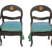 A Pair of Italian Black-Painted and